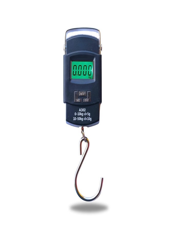 GOVAVI™ Digital weighing scale Portable luggage scale Stainless steel hook scale Electronic hanging scale LCD display scale Fishing scale Factory use scale 50kg capacity scale - Image 1